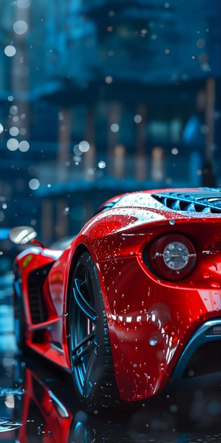 Red Luxury Car Wallpaper – Modern Speed & Automotive Aesthetic
