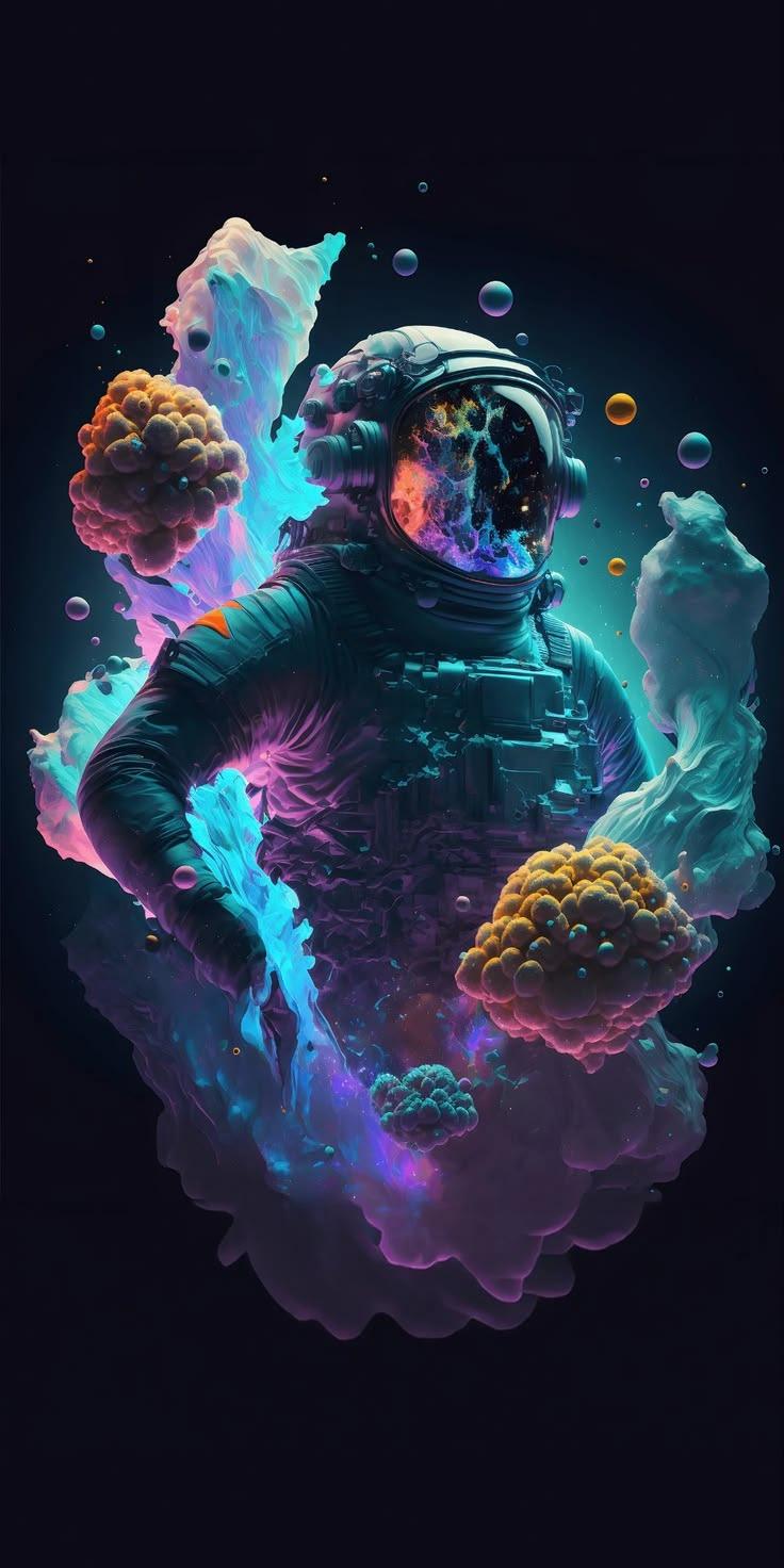 Astronaut Nebula Wallpaper – Dreamy Space Surreal Art