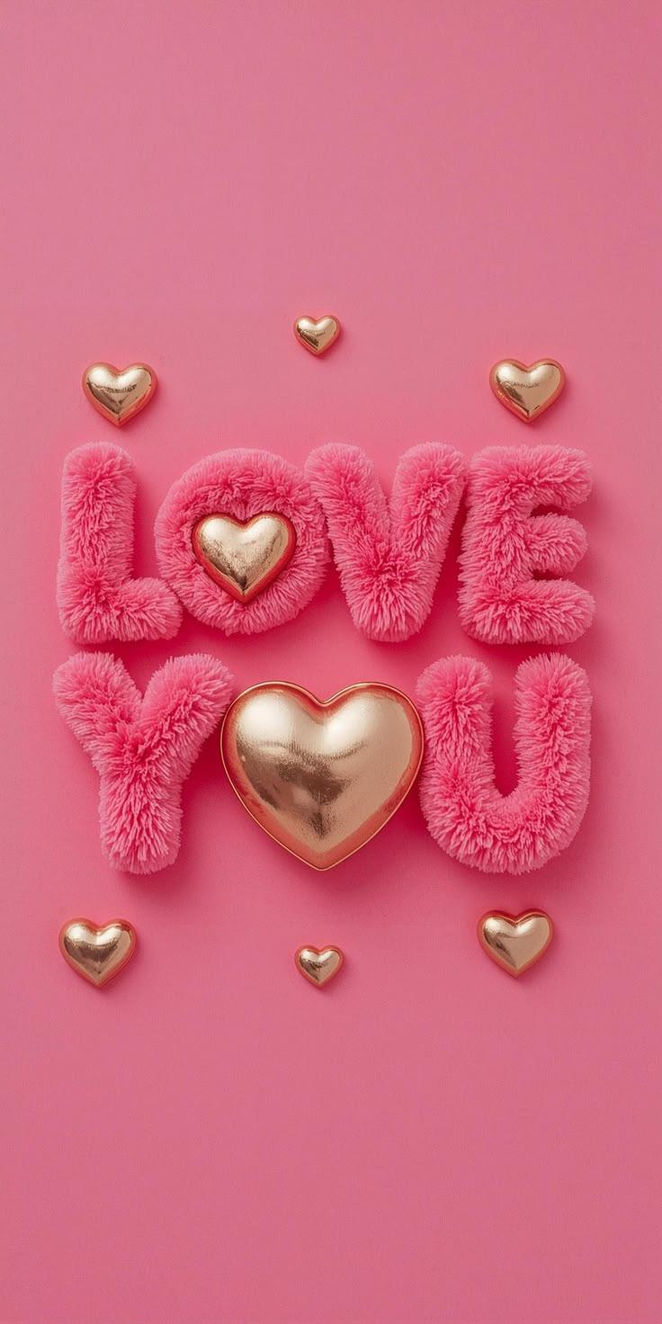 Pink Gold Love Aesthetic Wallpaper HD 4K