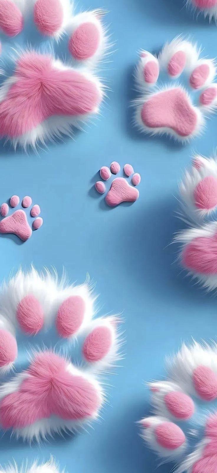Cute Paw Print Aesthetic Wallpaper HD 4K