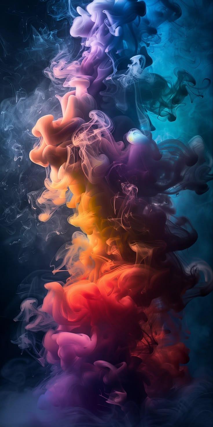 Dynamic Smoke Gradient Blue Wallpaper