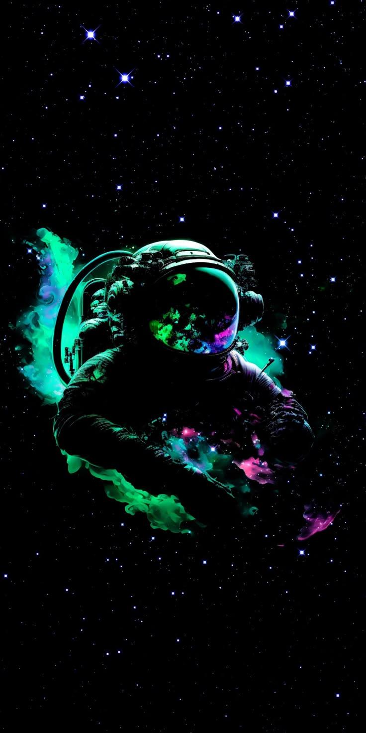 Colorful Astronaut Nebula Blue Wallpaper