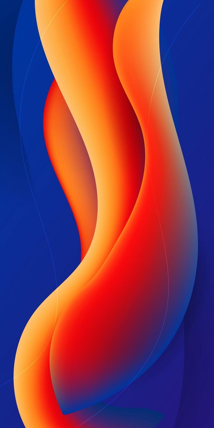 Blue and Orange Graphic Design Art Wallpaper