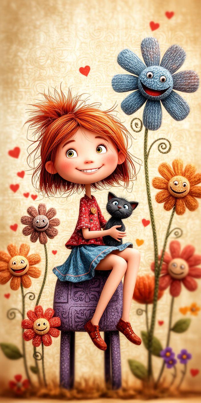 Whimsical Girl Wallpaper