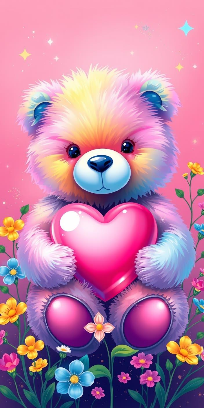 Adorable Love Bear Aesthetic Wallpaper