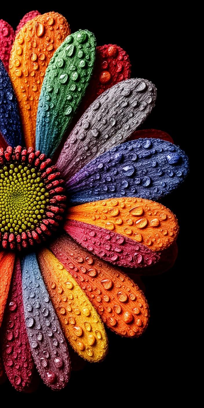 Vibrant Multicolor Flower Close-Up Wallpaper
