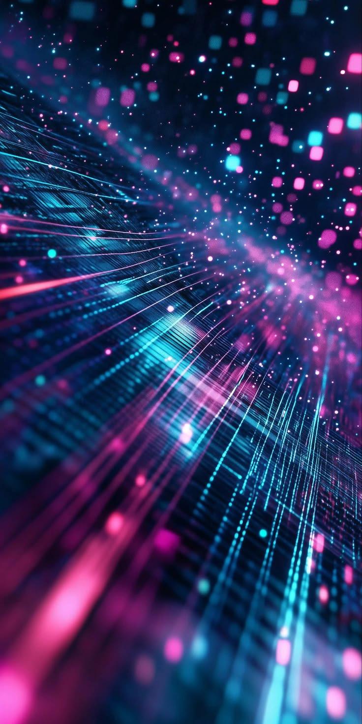 Futuristic Neon Light Flow Abstract Wallpaper