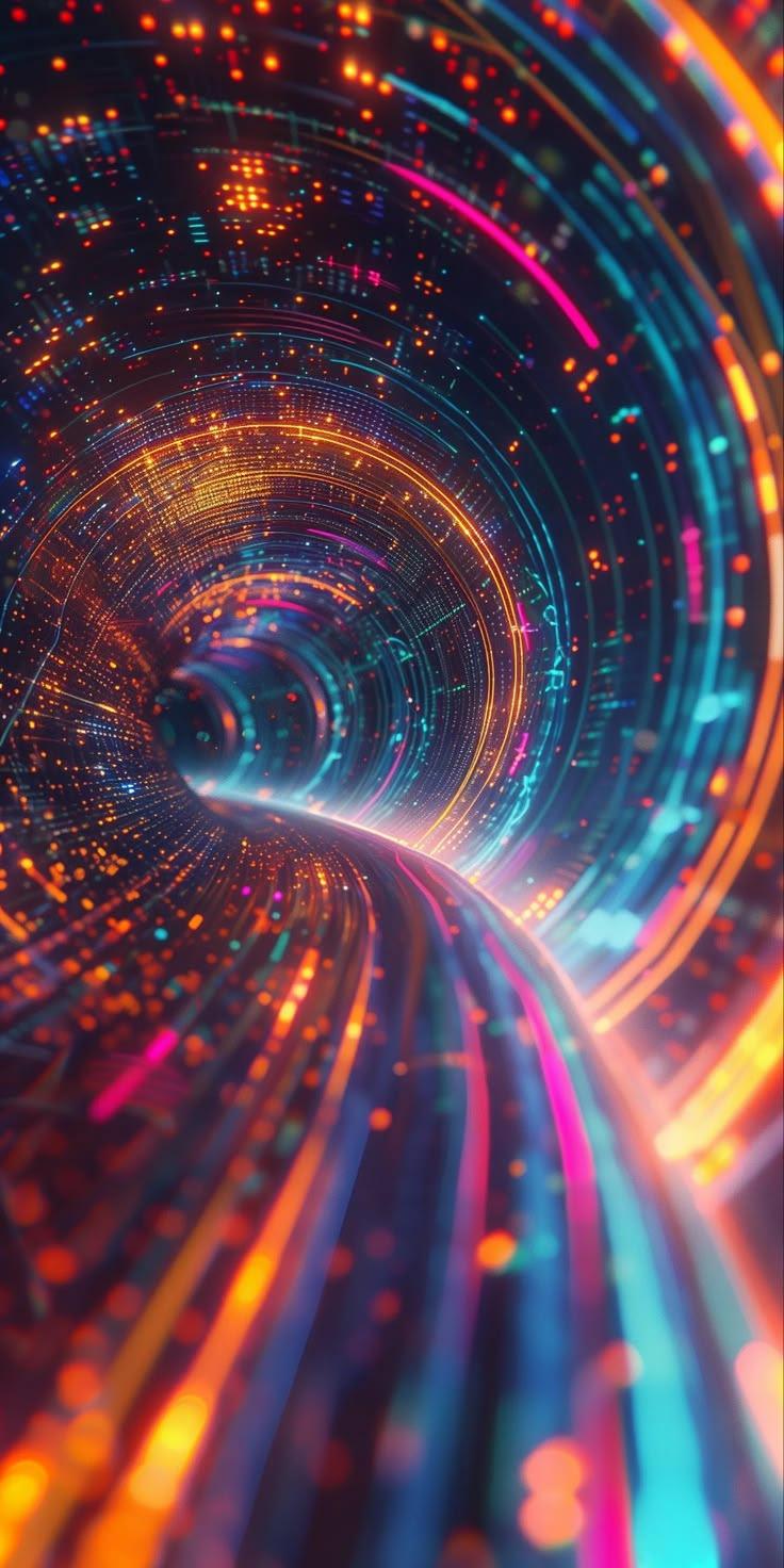 Futuristic Spiral Vortex Neon Wallpaper
