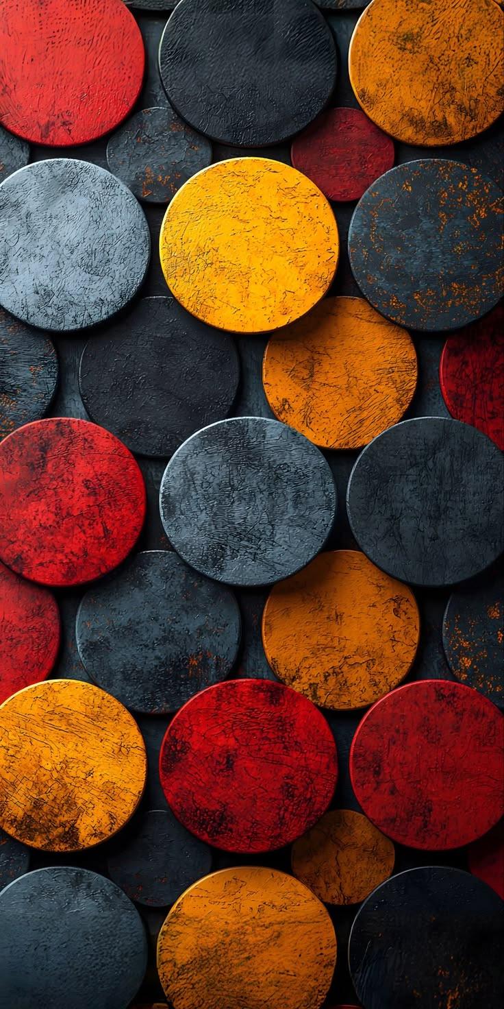 Colorful Textured Circles Abstract Wallpaper