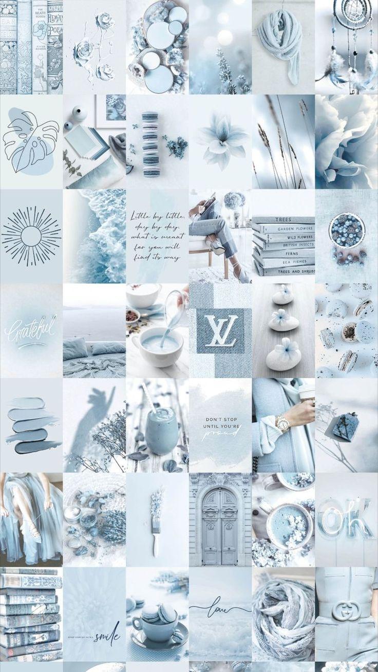 Dreamy Blue Pattern Collage Wallpaper