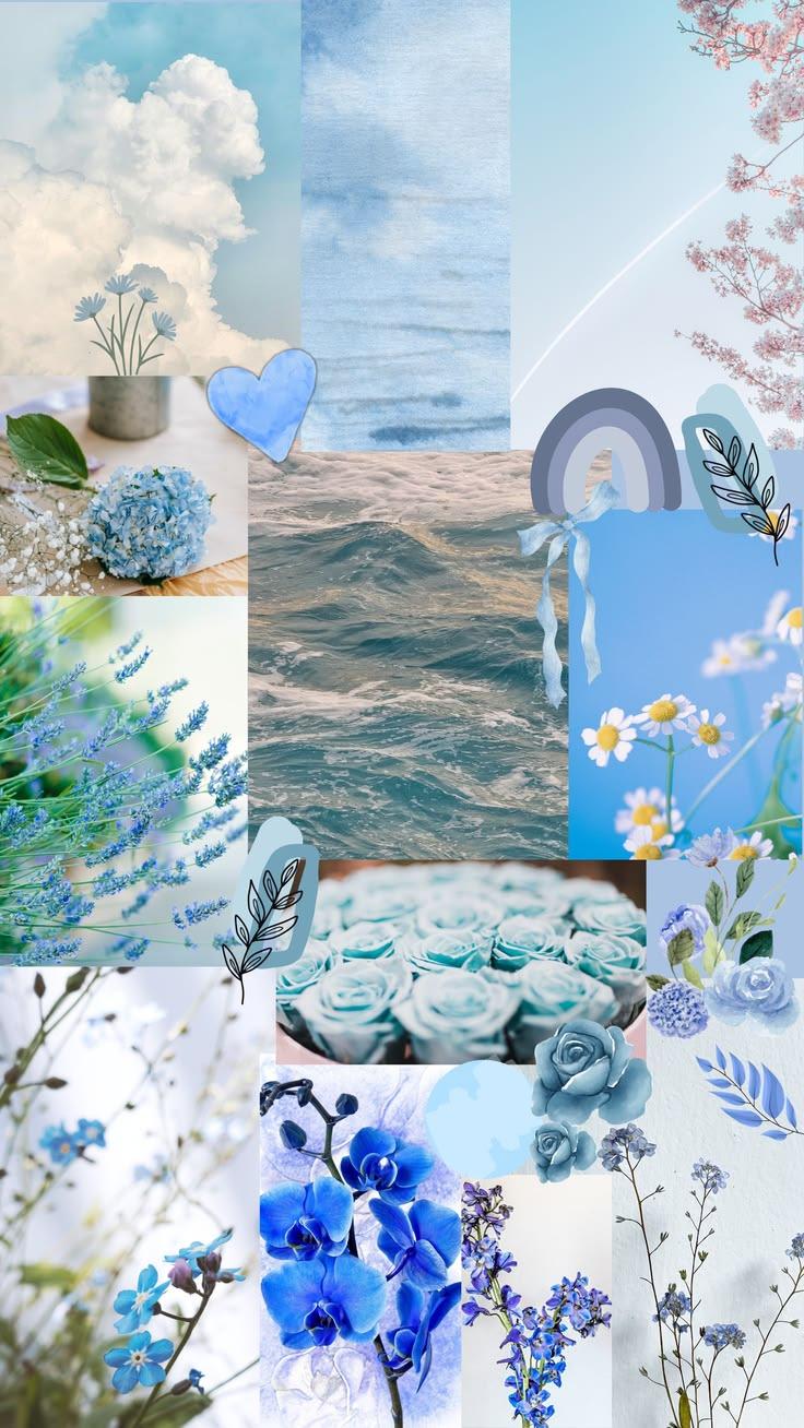 Soft Blue Watercolor Aesthetic Wallpaper