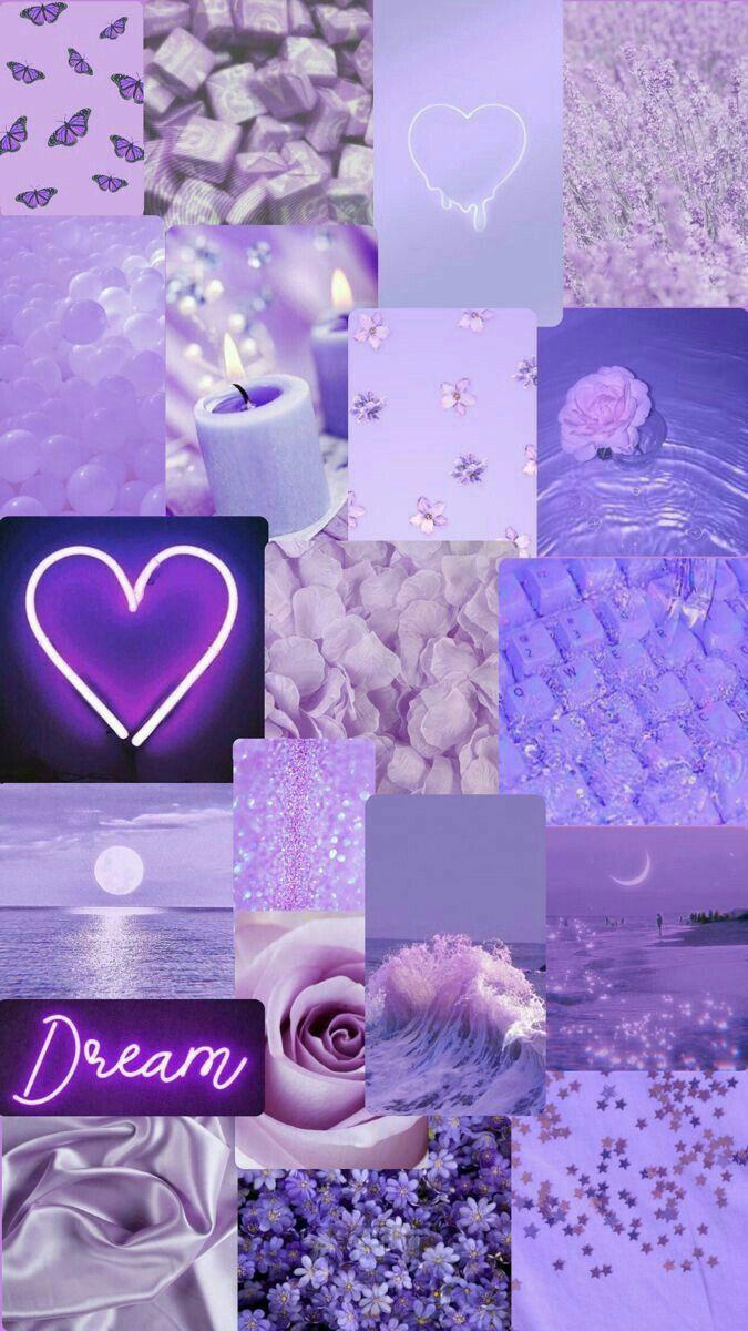 Cute Purple Objects Aesthetic Wallpaper