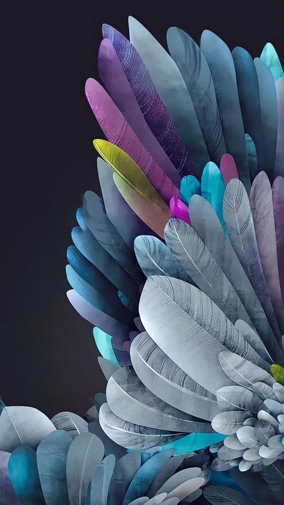 Glowing Feather Structure Abstract Wallpaper