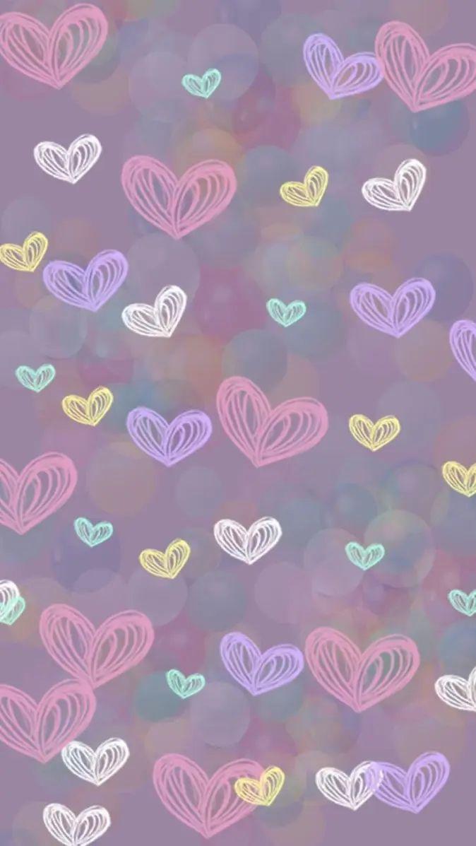 Whimsical Pastel Heart Dream Wallpaper