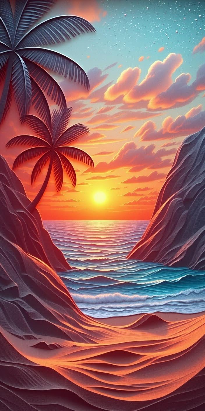 Fantasy Beach Sunset Wallpaper