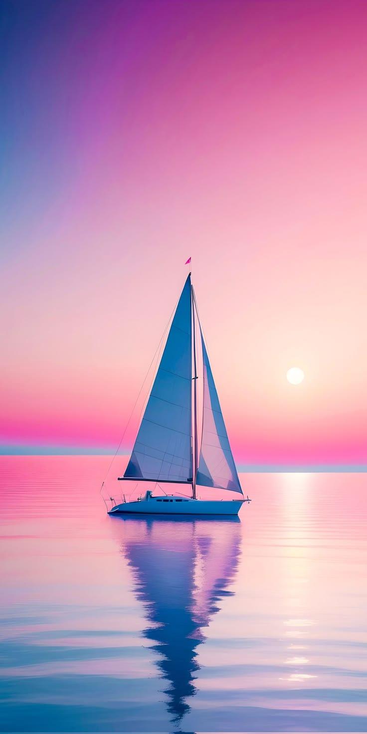 Peaceful Sailing Aesthetic Wallpaper