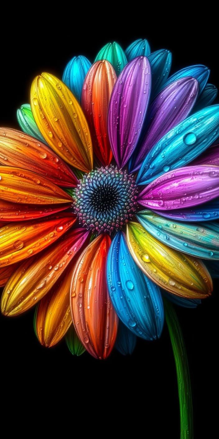 Rainbow Flower Wallpaper