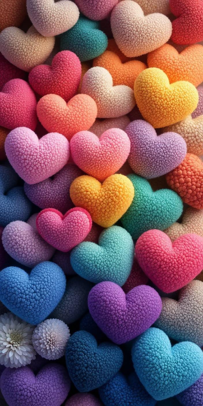 Cute Hearts Pattern Wallpaper