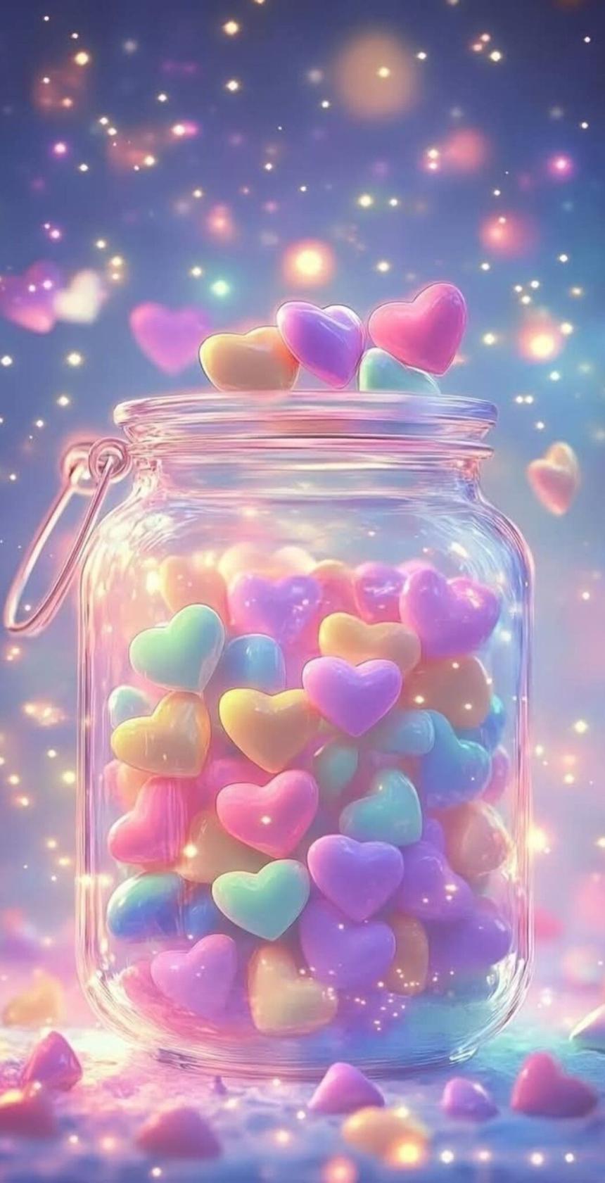 Dreamy Heart Sweets Wallpaper