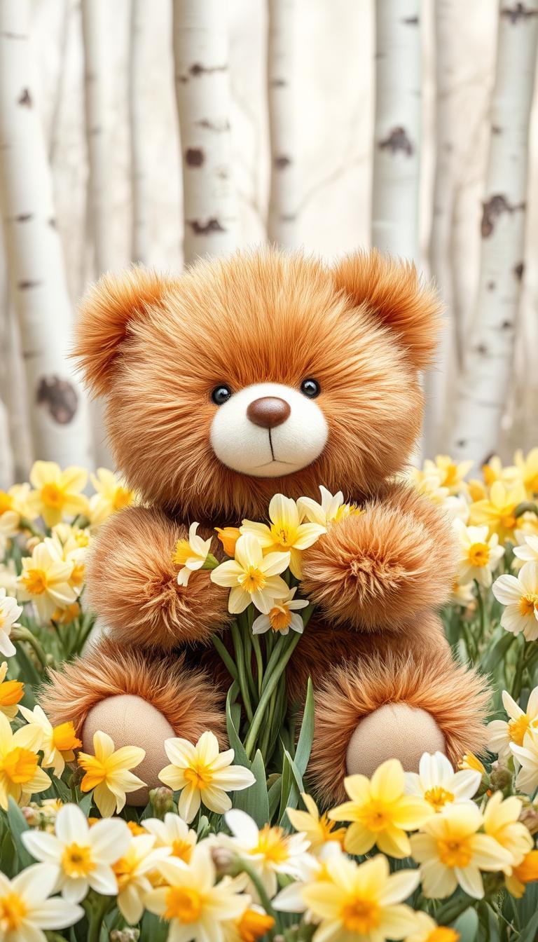 Cute Teddy Bear Bouquet Wallpaper