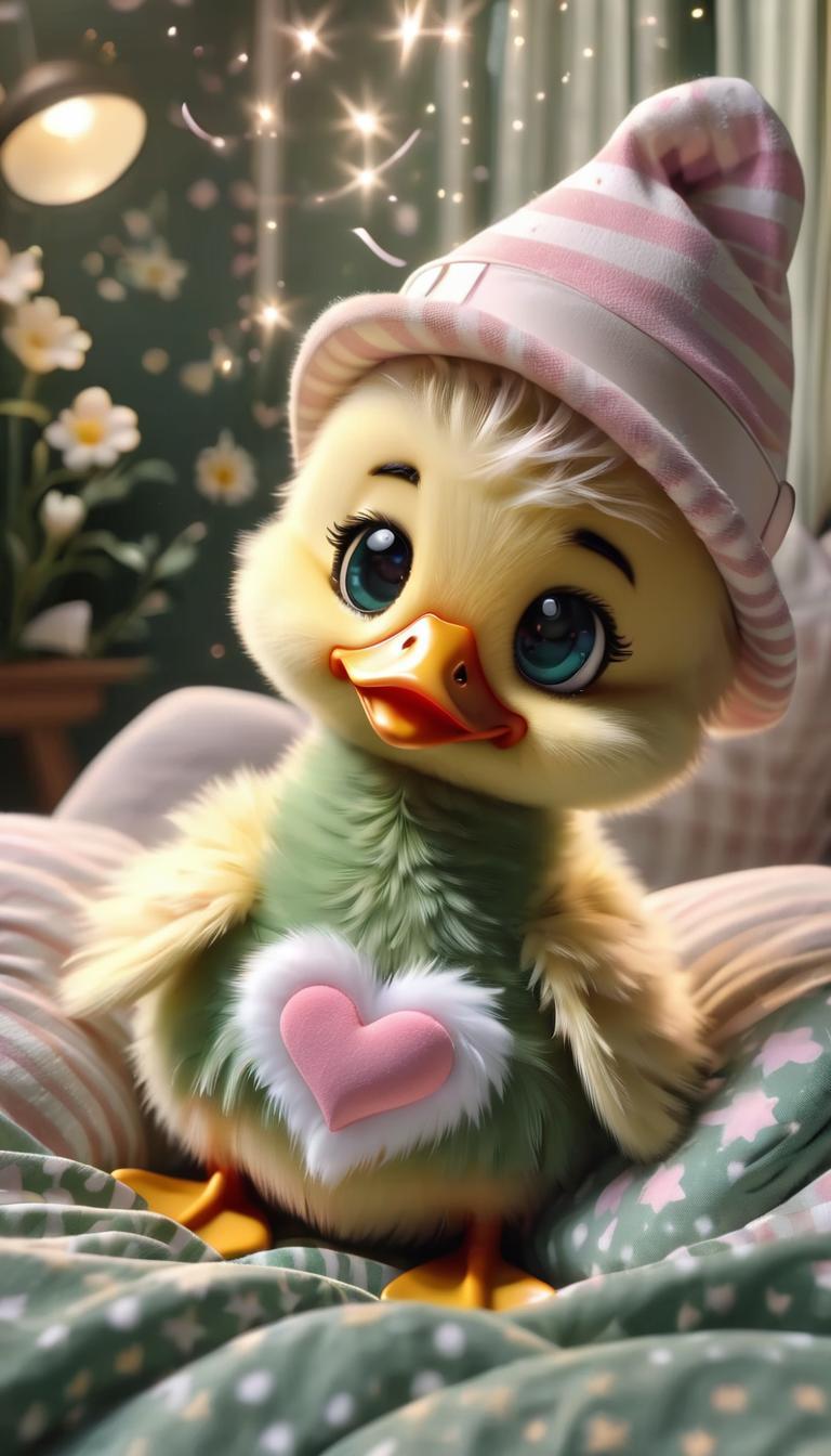 Baby Duckling Cozy Magical Wallpaper