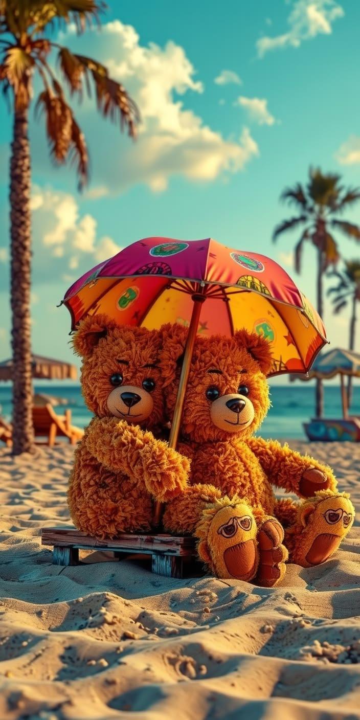 Dreamy Summer Teddy Wallpaper