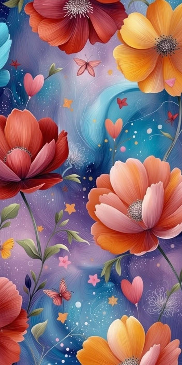 Floral Heart Dreamscape Wallpaper