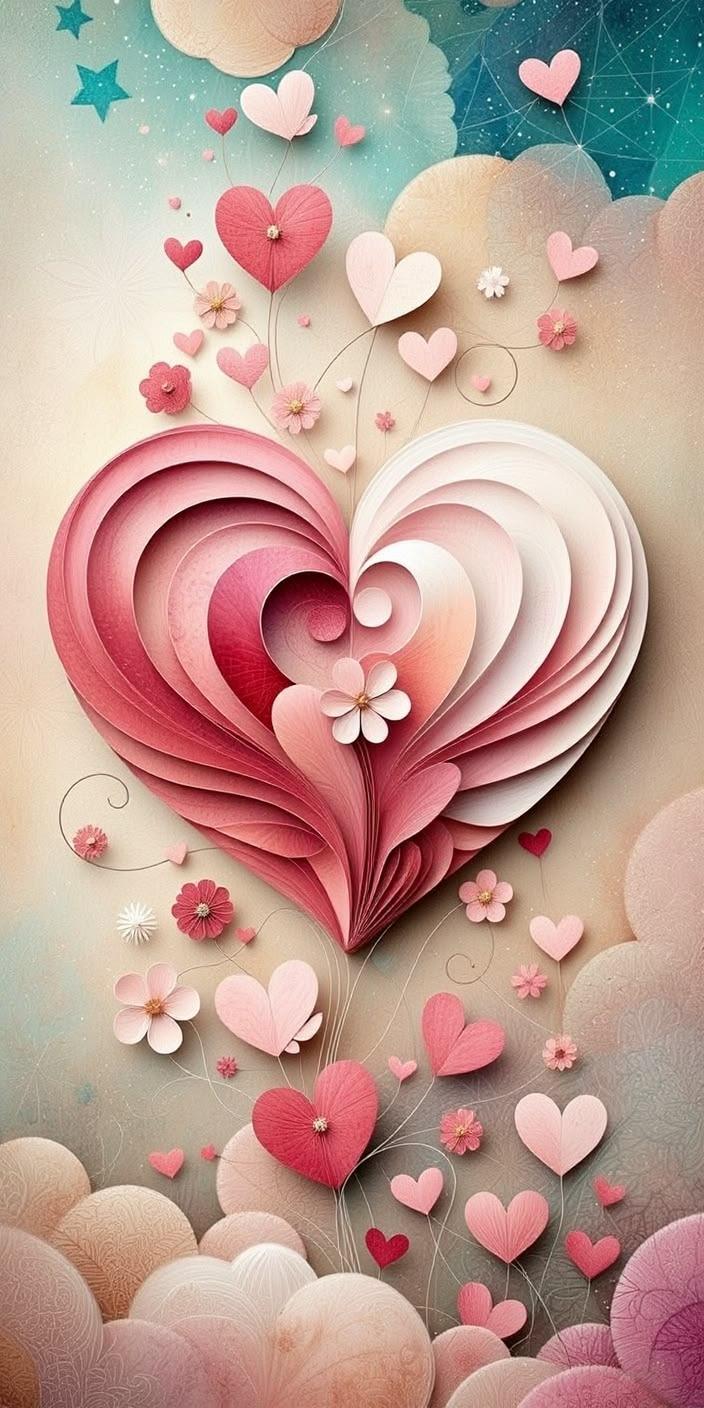 Soft Pastel Heartscape Wallpaper