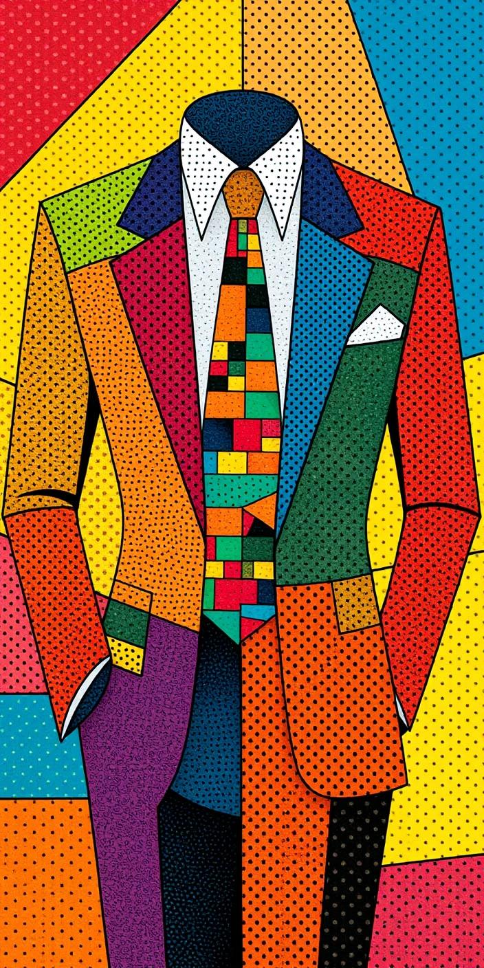 Colorful Abstract Suit Pop Art Wallpaper