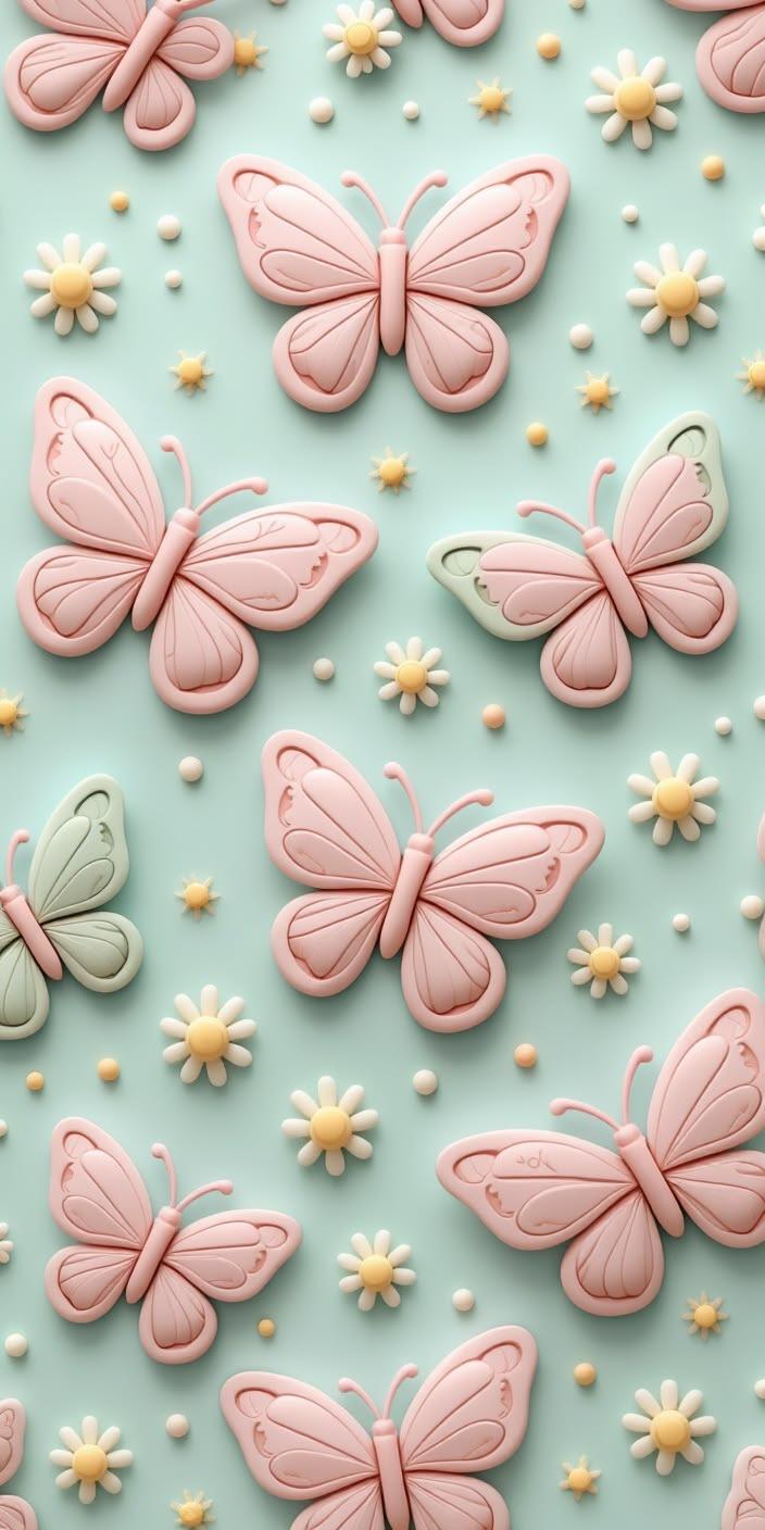 Pastel Candy Butterfly Dream Wallpaper