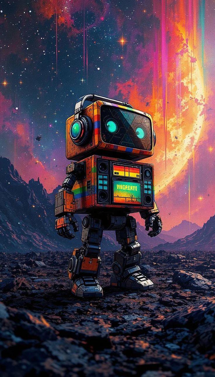 Boombox Bot Wallpaper