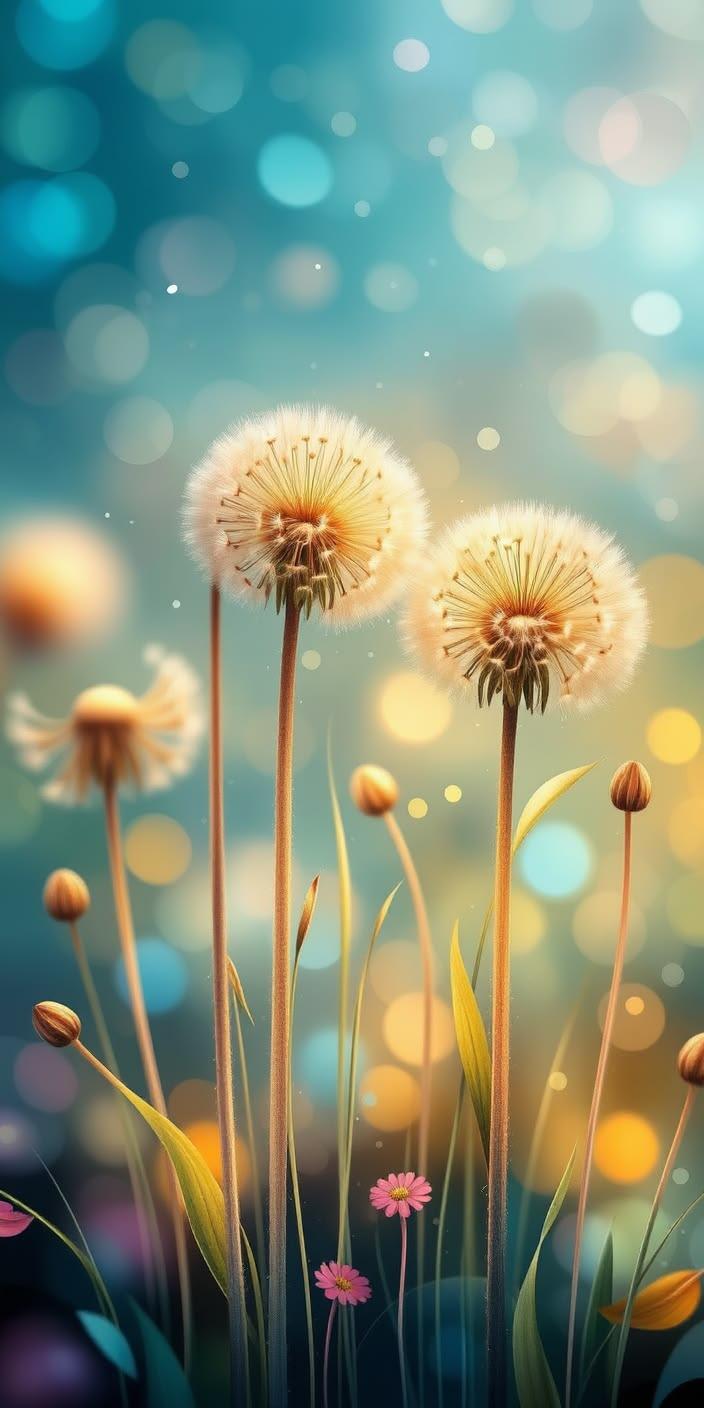 Rainbow Dandelion Dream Wallpaper