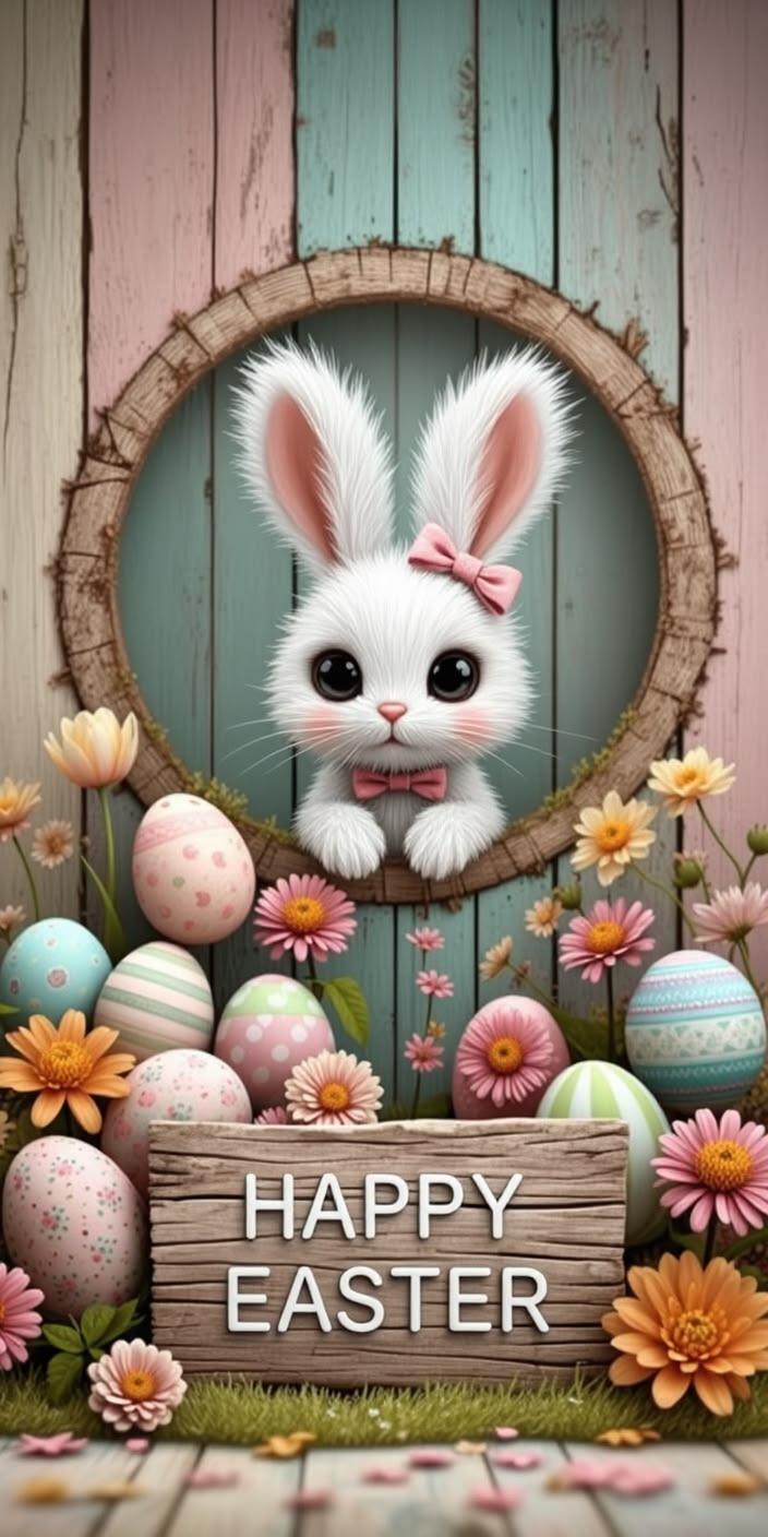 Cute Easter Bunny Pastel Wallpaper