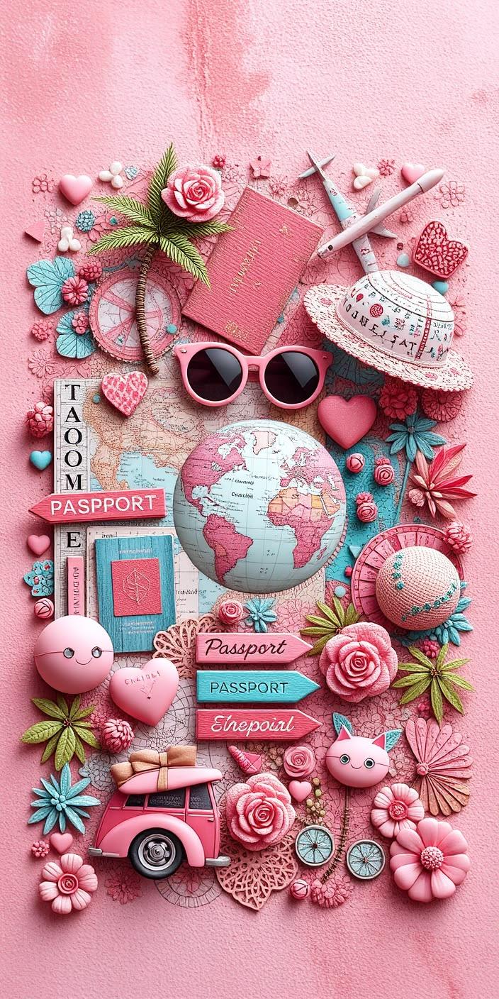 Tropical Summer Pineapple Collage Aesthetic Wallpaper