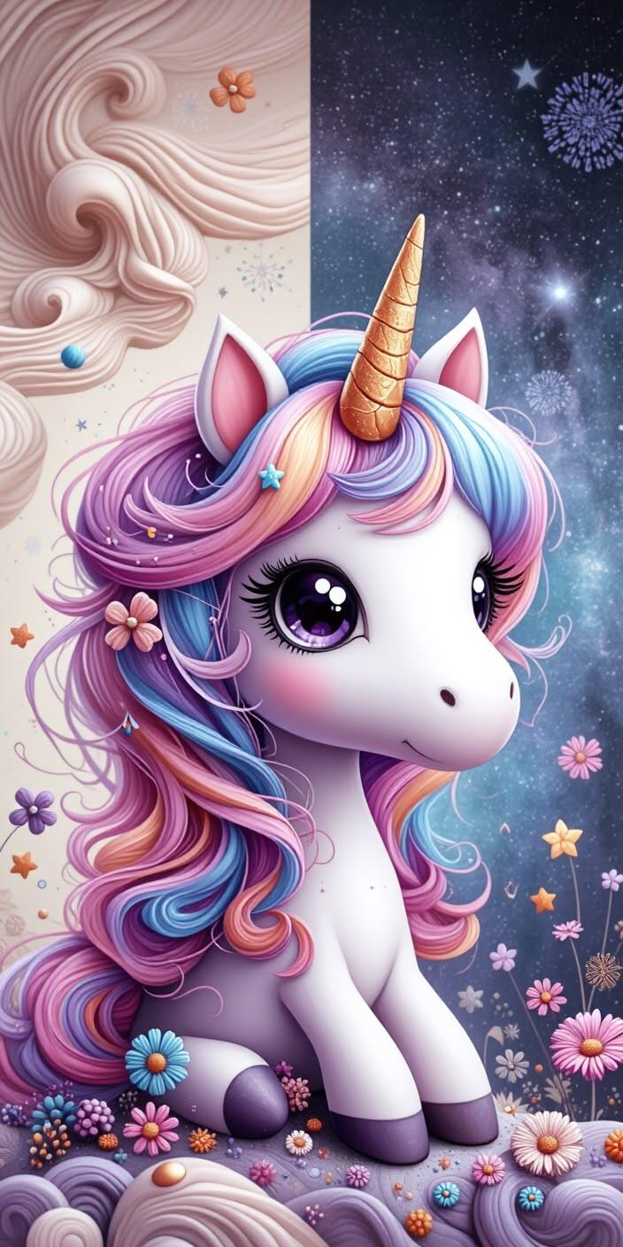 Magical Rainbow Unicorn Galaxy Wallpaper