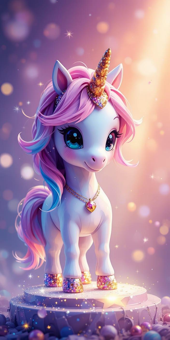 Cute Sparkle Unicorn Fantasy Wallpaper