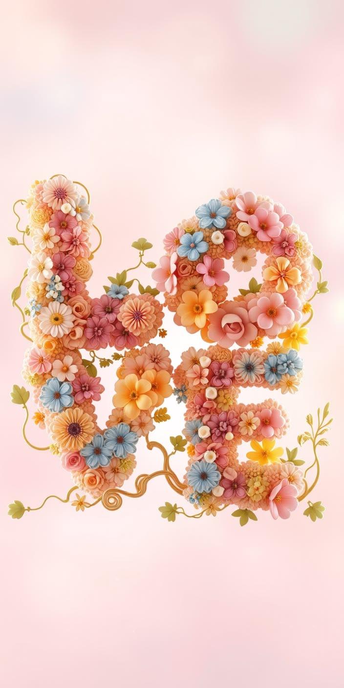 Floral Love Butterfly Wallpaper