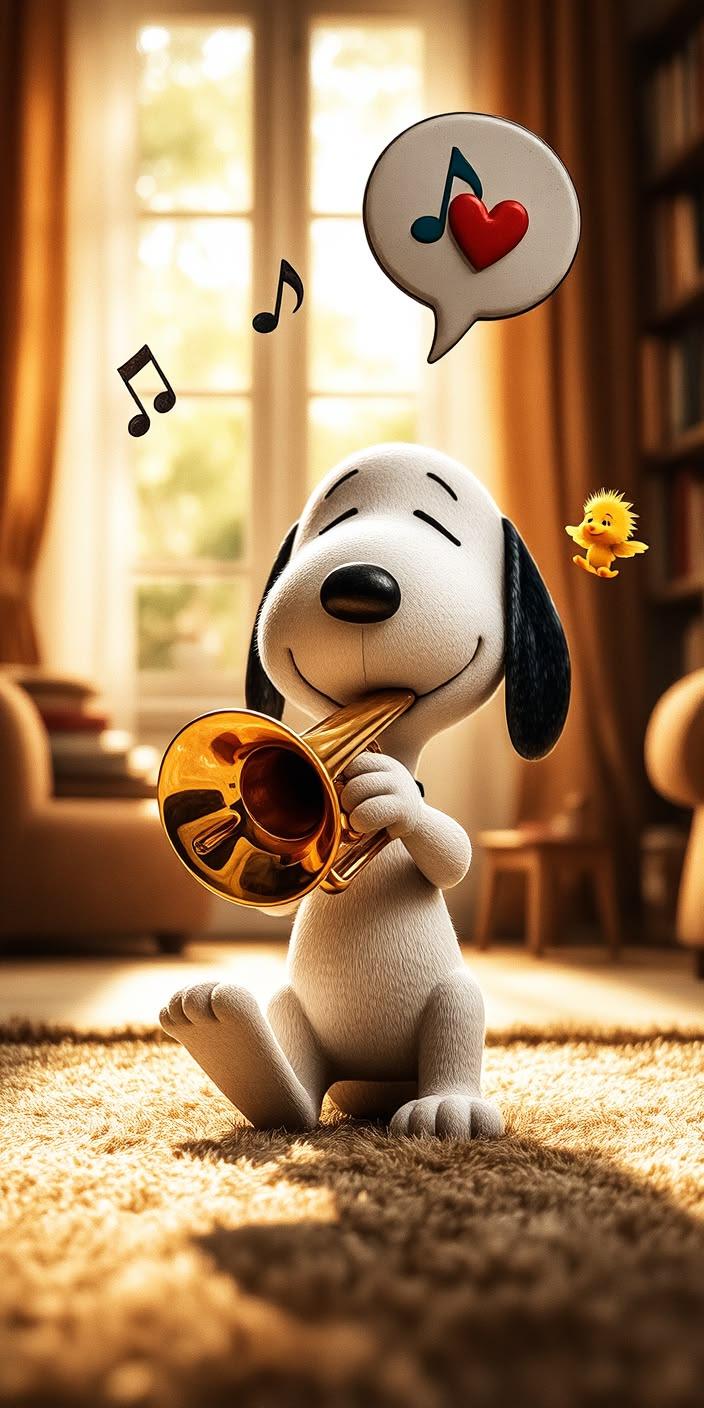 Cozy Music Vibes Snoopy Wallpaper