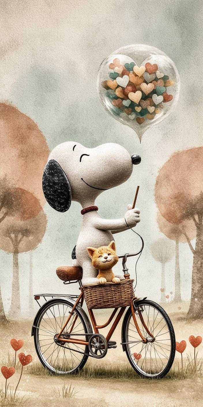 Dreamy Heart Balloon Ride Wallpaper