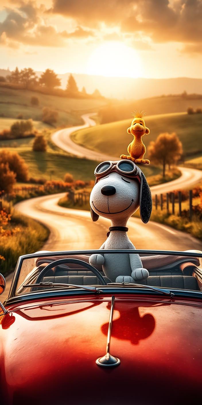 Golden Sunset Road Trip Wallpaper