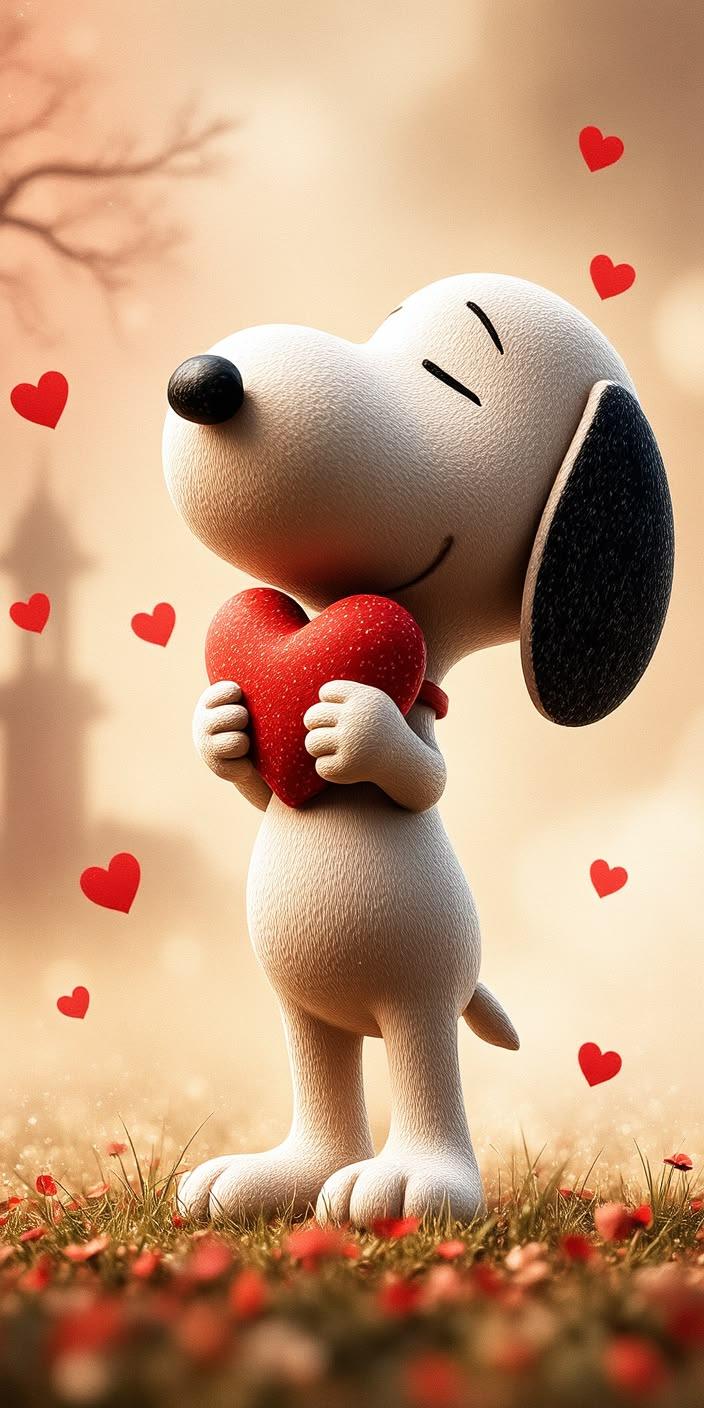 Sweet Love Heart Snoopy Wallpaper