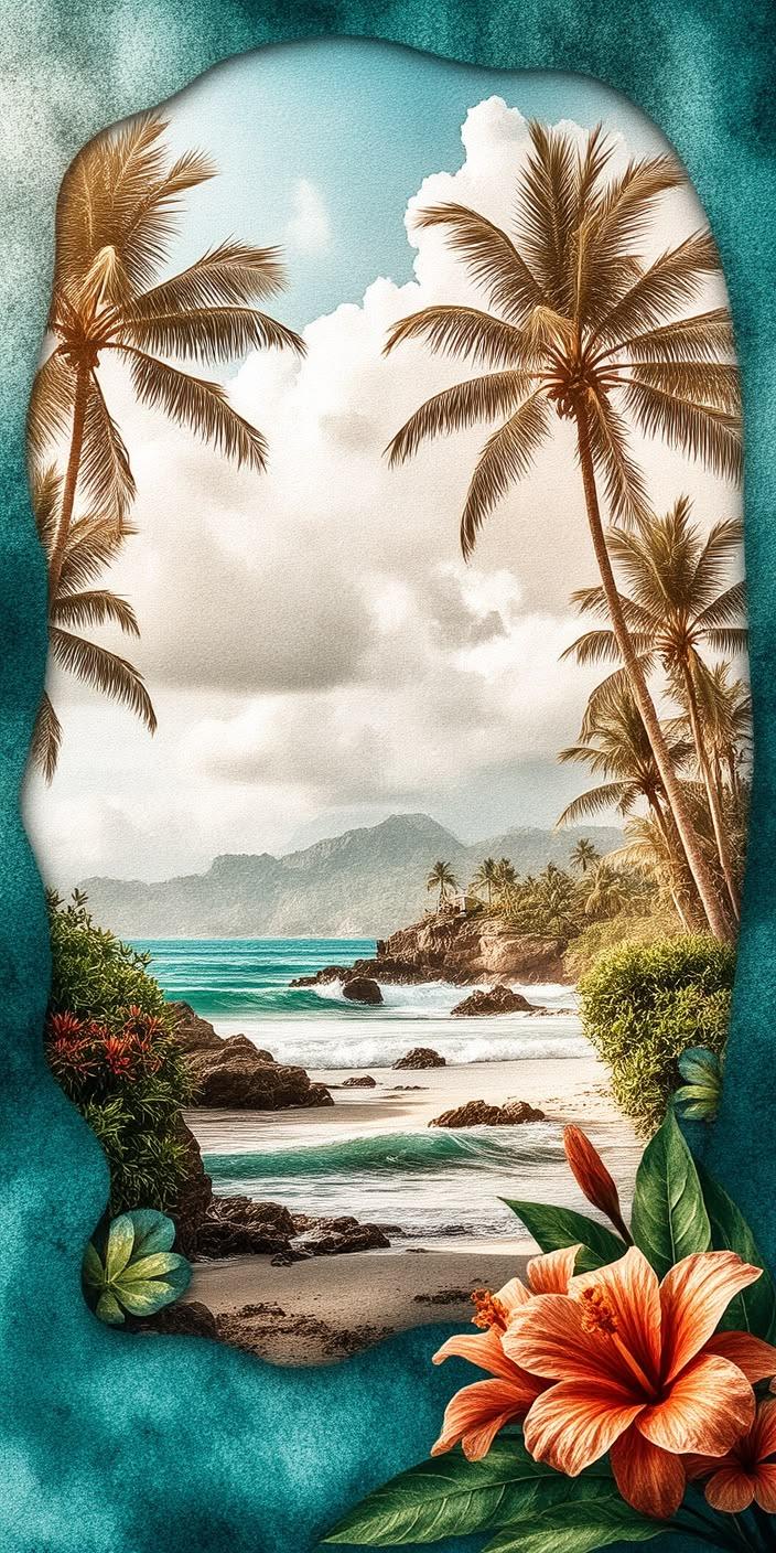 Tropical Paradise Window Wallpaper