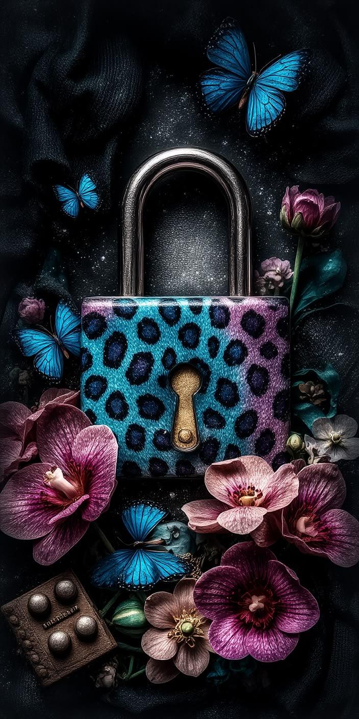 Luxury Neon Leopard Lock Wallpaper