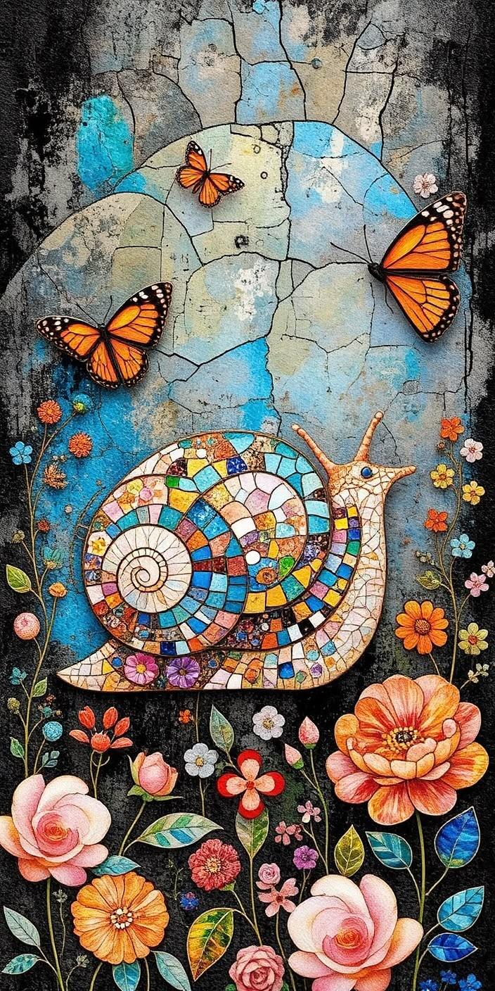 Colorful Snail Fantasy Wallpaper