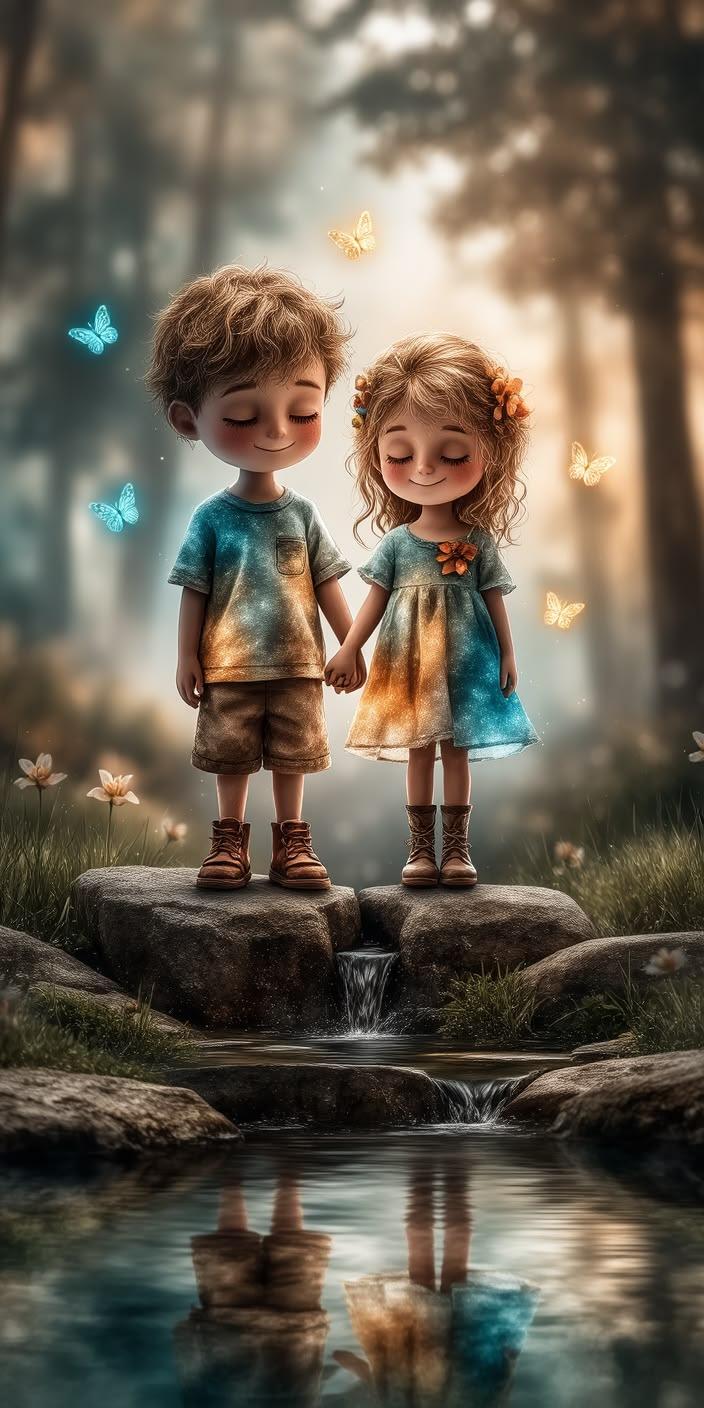 Cute Glowing Couple Love Wallpaper