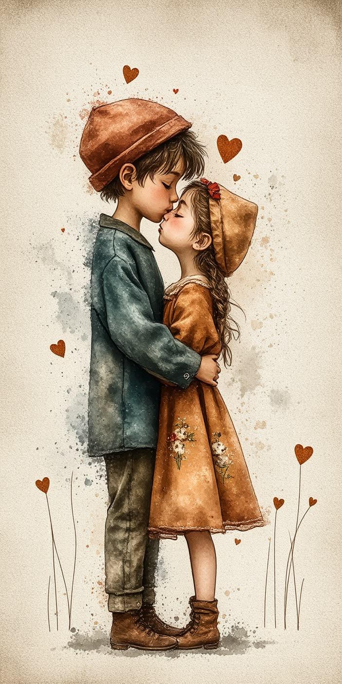 Cute Romantic Couple Hug Wallpaper