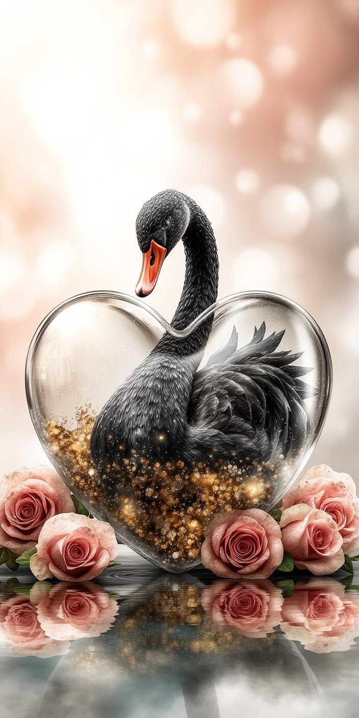 Black Swan Love Heart Wallpaper