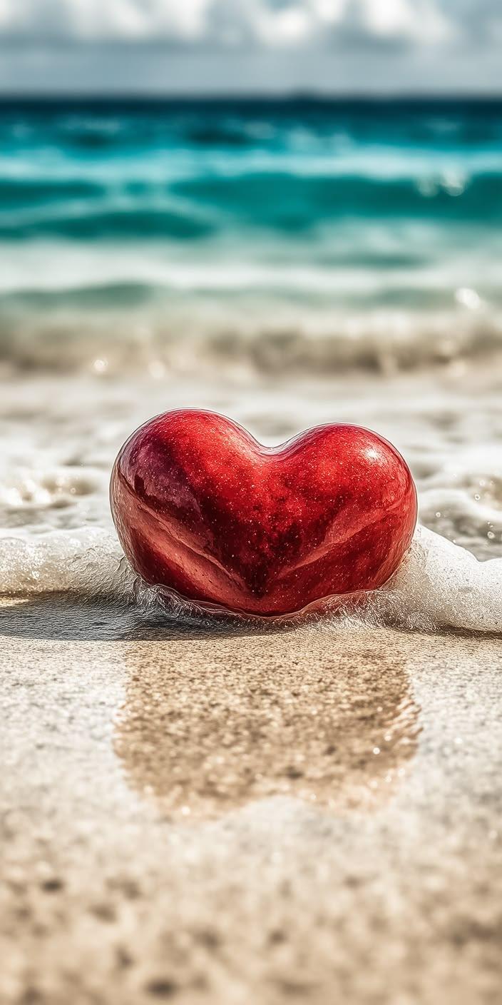 Red Heart Ocean Love Wallpaper