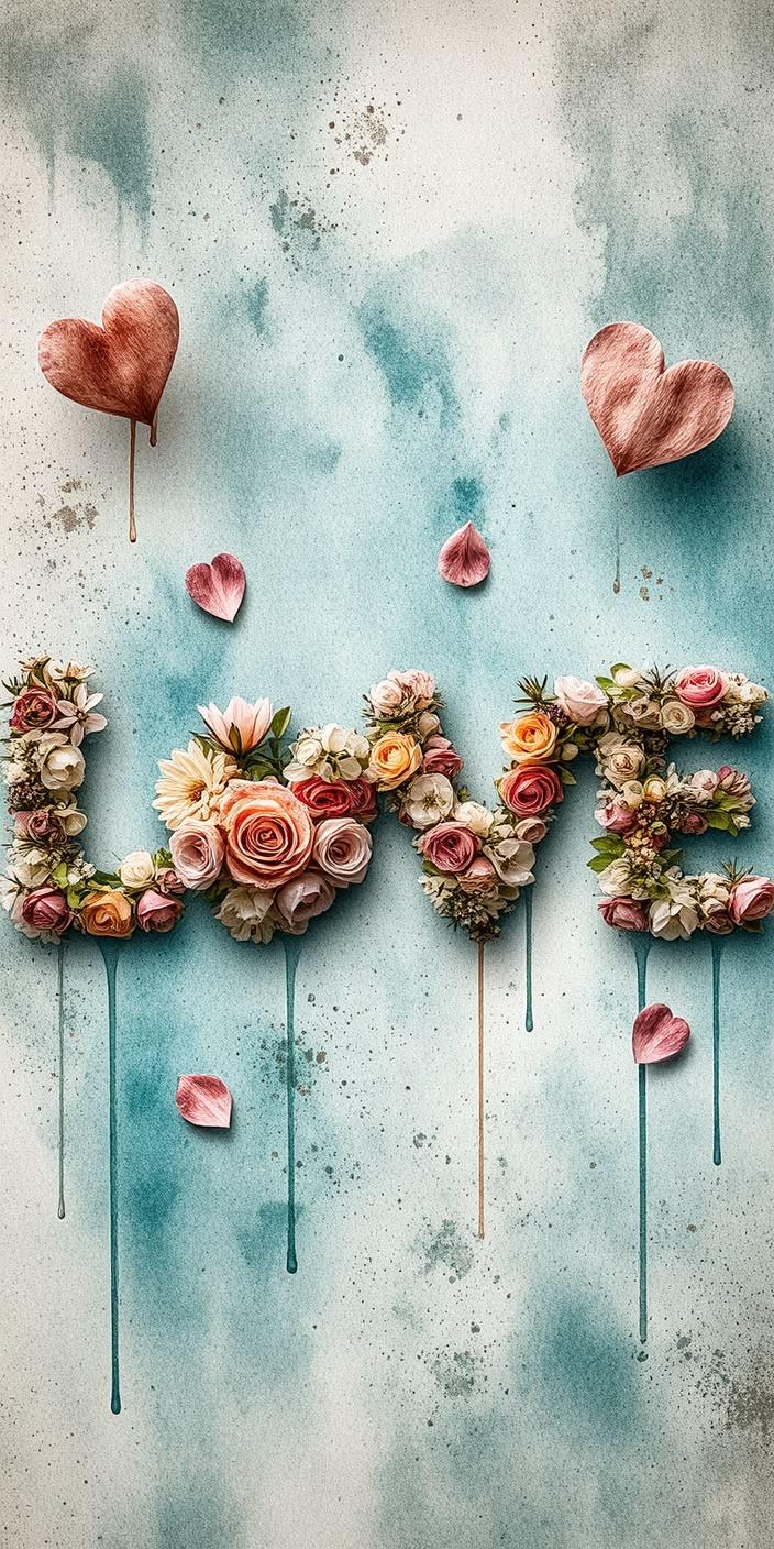 Floral Love Aesthetic Wallpaper