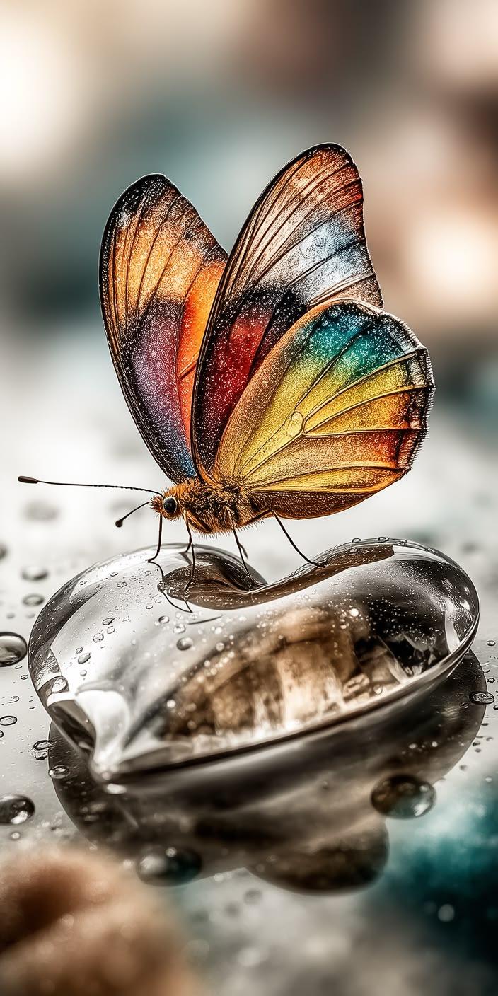Rainbow Butterfly Heart Wallpaper